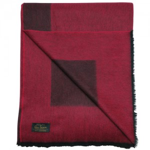 Плед GLEN SAXON Border Black Carmine, кашемир, 150х200 см