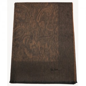 Плед GLEN SAXON Border Paisley Black-Camel, кашемир, 150х200 см