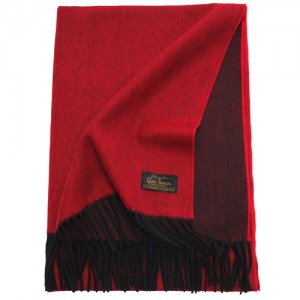 Плед GLEN SAXON Lamcash Black-Scarlet, меринос-кашемир, 130х180 см