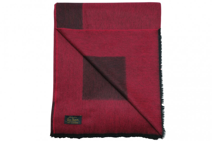 Плед GLEN SAXON Border Black Carmine, кашемир, 150х200 см