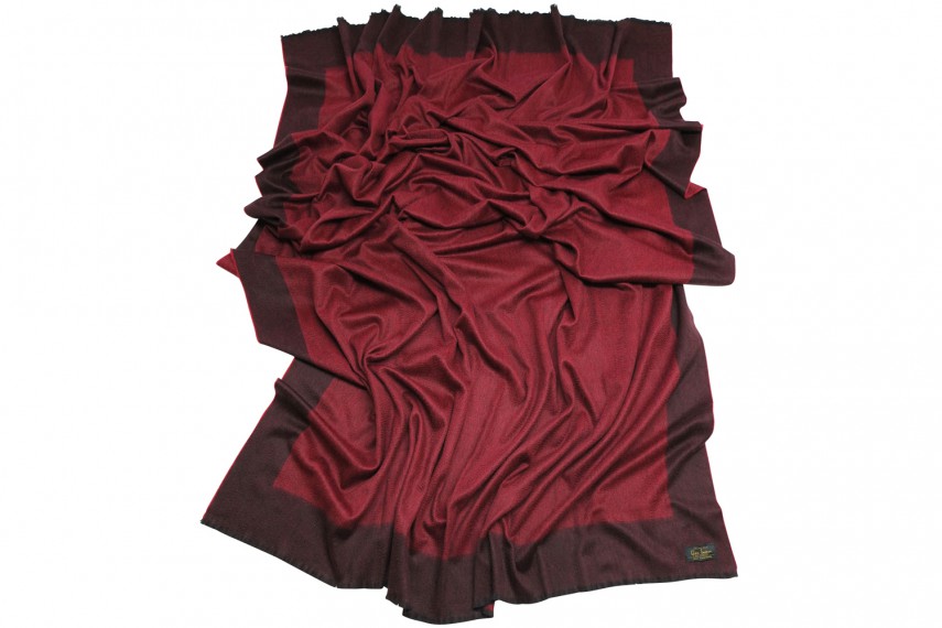 Плед GLEN SAXON Border Black Carmine, кашемир, 150х200 см