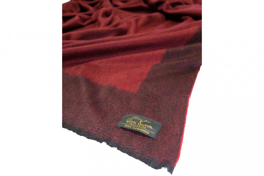 Плед GLEN SAXON Border Black Carmine, кашемир, 150х200 см