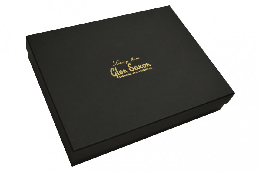 Плед GLEN SAXON Border Black Carmine, кашемир, 150х200 см