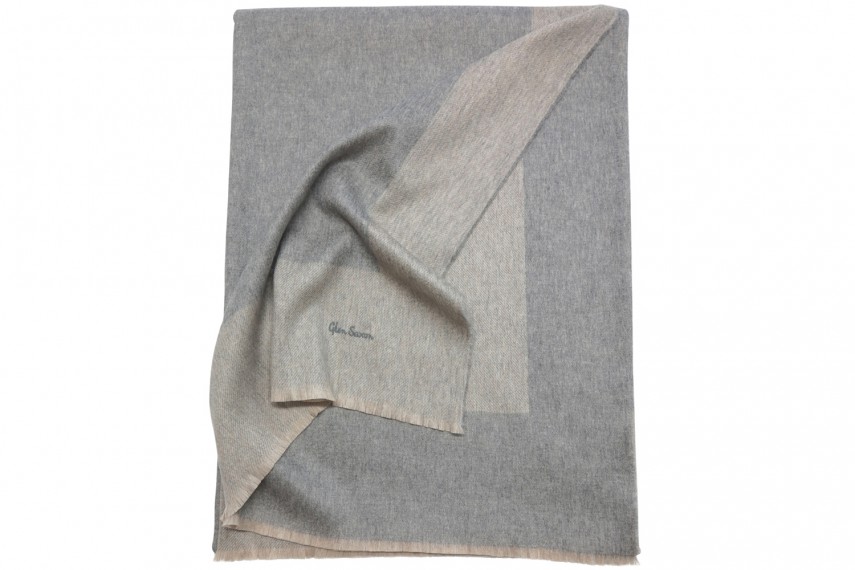 Плед GLEN SAXON Border Sandstone-fl.Grey, кашемир, 150х200 см