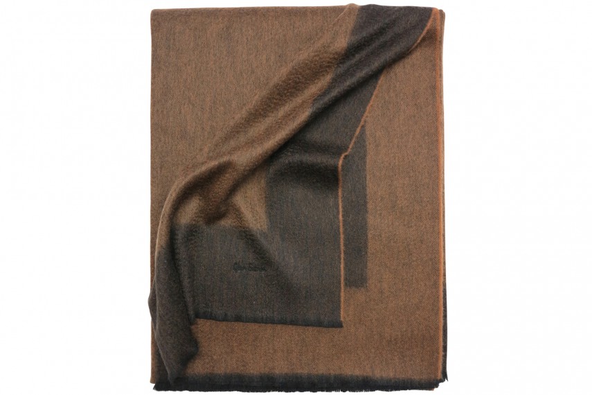 Плед GLEN SAXON Border Black Camel, кашемир, 150х200 см