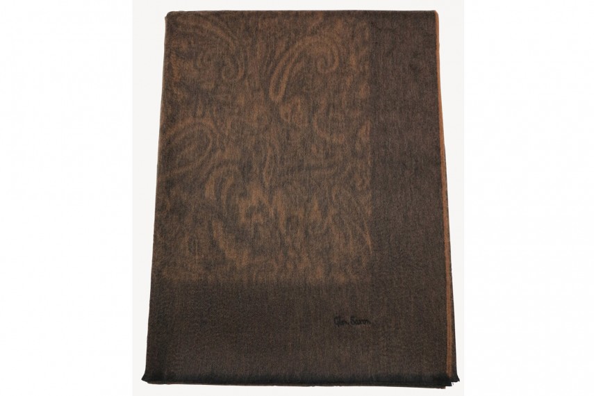 Плед GLEN SAXON Border Paisley Black-Camel, кашемир, 150х200 см