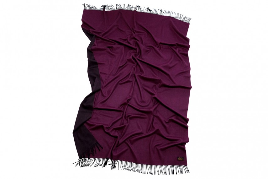 Плед GLEN SAXON Lamcash Black-Berry, меринос-кашемир, 130х180 см