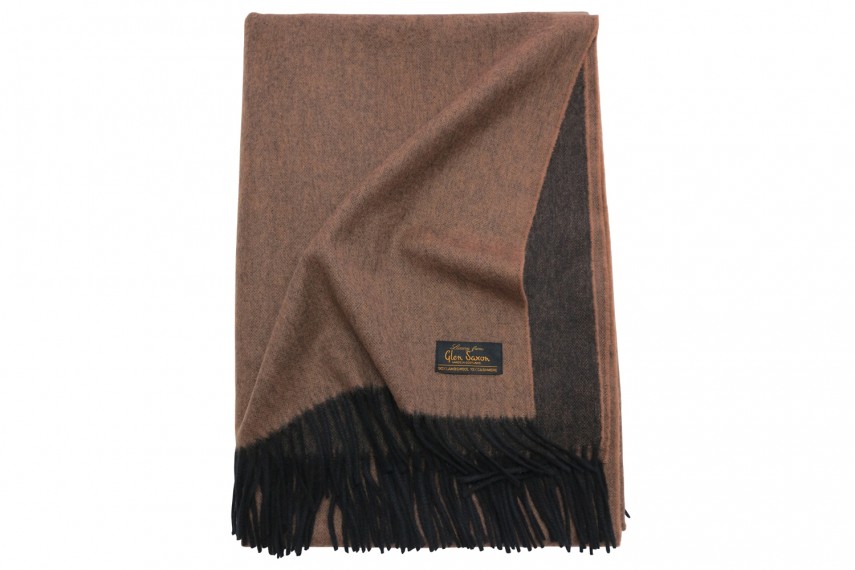 Плед GLEN SAXON Lamcash Black-Vicuna, меринос-кашемир, 130х180 см