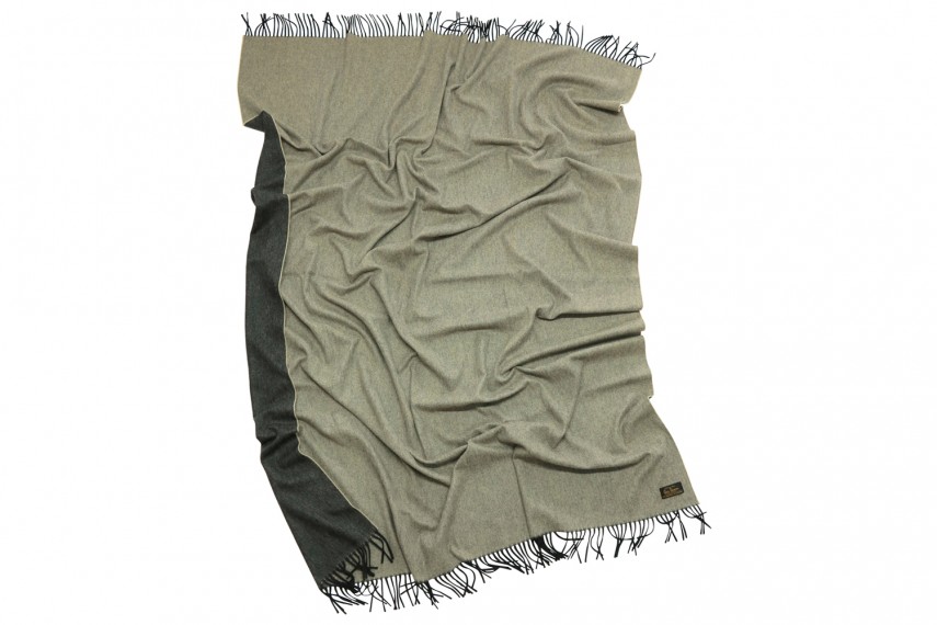 Плед GLEN SAXON Lamcash Black-lt.Natural, меринос-кашемир, 130х180 см